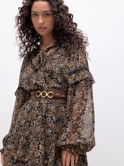 Chocolate Brown Wide Corset Belt - Image 3 of 8