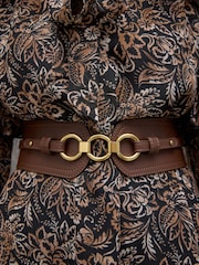 Chocolate Brown Wide Corset Belt - Image 4 of 8