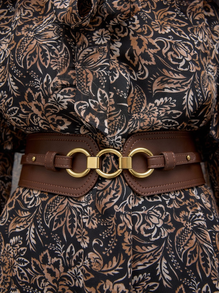 Buy Chocolate Brown Wide Corset Belt from Next USA display picture 2