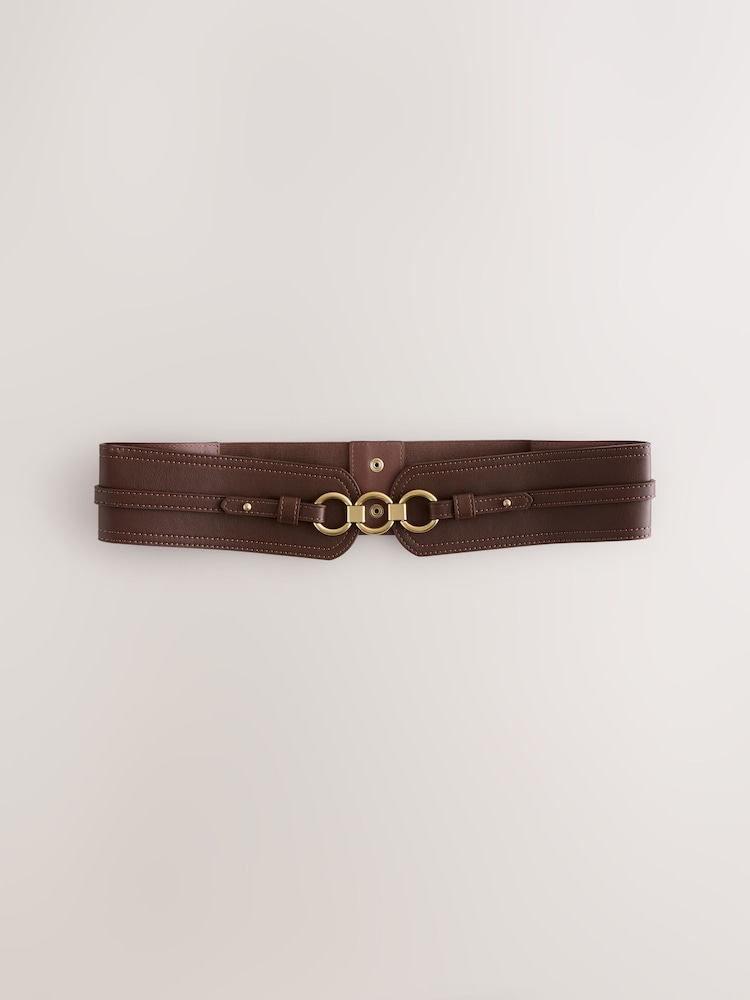 Ralph Lauren NWT Triple Buckle Corset Belt Chocolate Brown Leather Size Large L Ralph Lauren | Accessories | Ralph Lauren Handcarved Western  main image 3