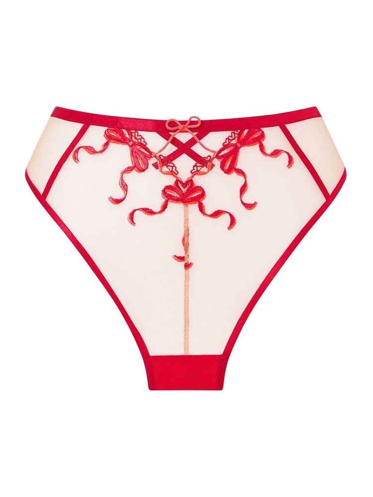 Ann Summers Red Bound By Love Bow Embroidery High Waist Brazilian Knickers - Image 6 of 6 Ann Summers Red Bound By Love Bow Embroidery High Waist Brazilian Knickers - Image 6 of 6