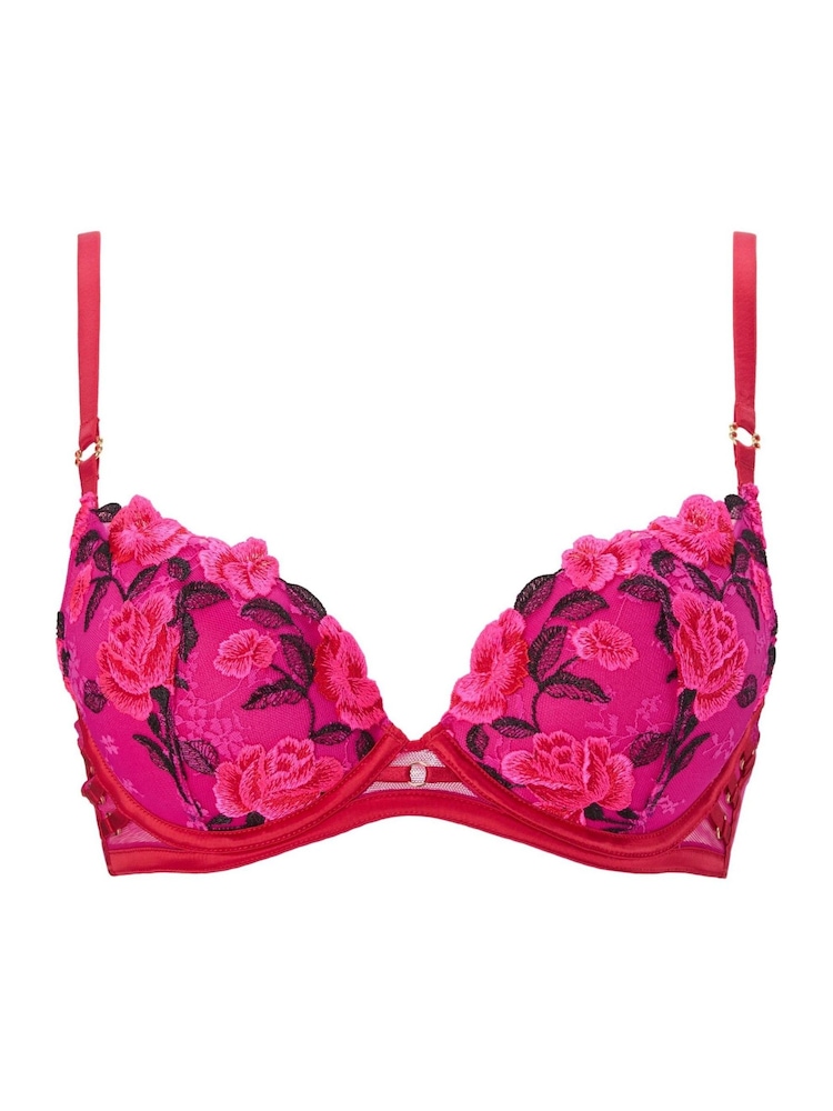 Ann Summers Everlasting Love Floral Embroidered Lace Padded Plunge Bra - Image 6 of 6