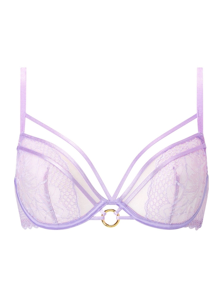 Ann Summers Compelling Floral Mesh Non Pad Plunge Bra - Image 6 of 6