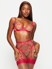 Ann Summers Red Bound By Love Bow Embroidery Non Pad Balcony Bra - Image 4 of 6