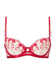 Ann Summers Red Bound By Love Bow Embroidery Non Pad Balcony Bra - Image 6 of 6