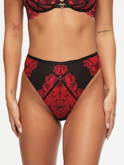 Ann Summers Red Thong Nightfall Floral Lace Brazilian Knickers - Image 2 of 6
