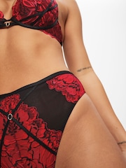 Ann Summers Red Thong Nightfall Floral Lace Brazilian Knickers - Image 4 of 6