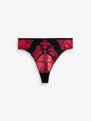 Ann Summers Red Thong Nightfall Floral Lace Brazilian Knickers - Image 5 of 6