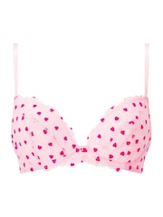 Ann Summers Pink Non Pad Plunge Sexy Lace Flocked Non Pad Plunge Bra - Image 6 of 6
