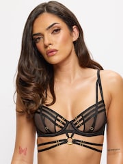 Ann Summers Black Capturing Mesh Non Pad Balcony Bra - Image 3 of 6