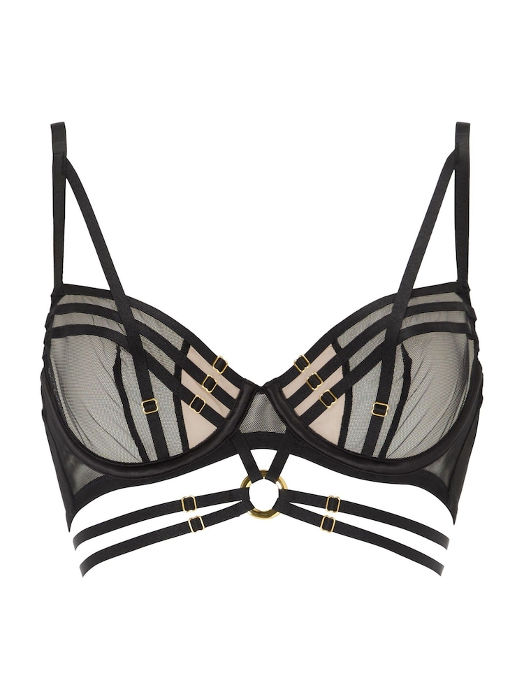 Ann Summers Black Capturing Mesh Non Pad Balcony Bra - Image 6 of 6