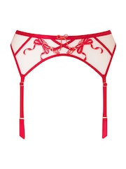 Ann Summers Red Bound By Love Bow Embroidery Suspender Belt - Image 6 of 6