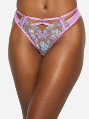 Ann Summers Purple Euphoric Foiled Embroidery Thong - Image 1 of 4