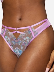 Ann Summers Purple Euphoric Foiled Embroidery Thong - Image 3 of 4