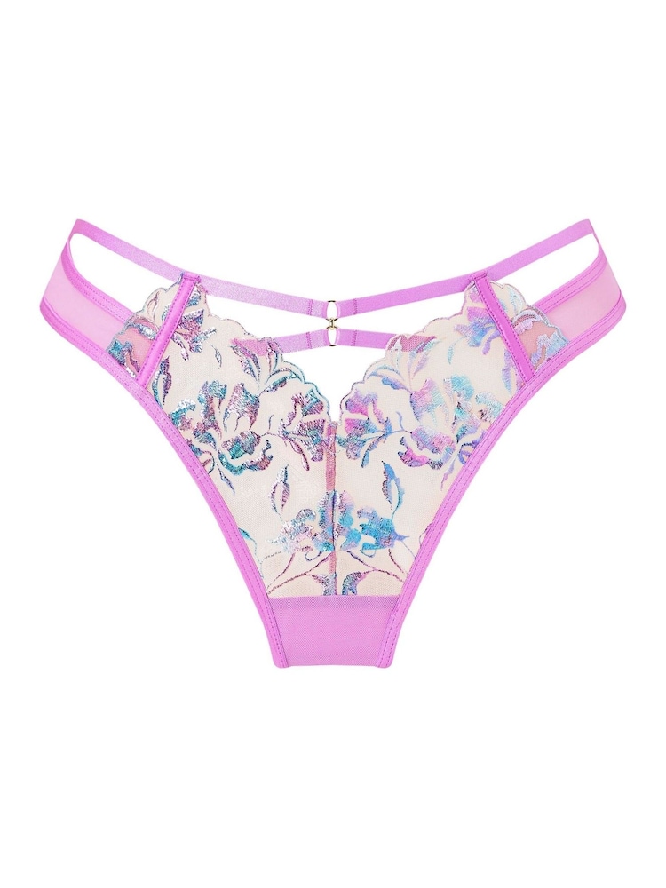 Ann Summers Purple Euphoric Foiled Embroidery Thong - Image 4 of 4