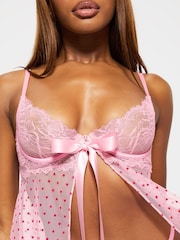 Ann Summers Pink Bon Bon Heart Babydoll Mesh Set - Image 4 of 6