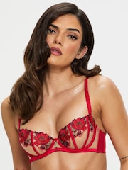 Ann Summers Caged Rose BH mit Floral-Stickerei, Balconette-BH ohne Polster - Bild 4 von 6