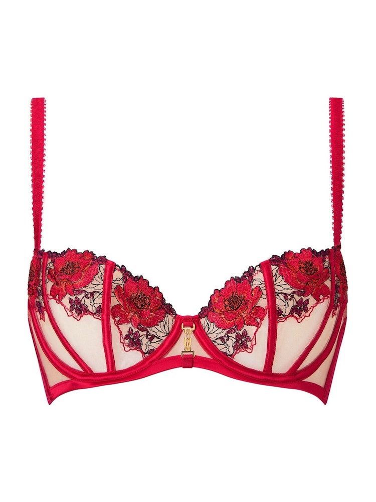 Ann Summers Caged Rose BH mit Floral-Stickerei, Balconette-BH ohne Polster - Bild 6 von 6 Ann Summers Caged Rose BH mit Floral-Stickerei, Balconette-BH ohne Polster - Bild 6 von 6