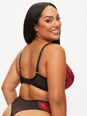 Ann Summers Black Nightfall Floral Lace Fuller Bust Padded Plunge Bra - Image 2 of 5