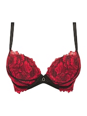 Ann Summers Black Nightfall Floral Lace Fuller Bust Padded Plunge Bra - Image 5 of 5