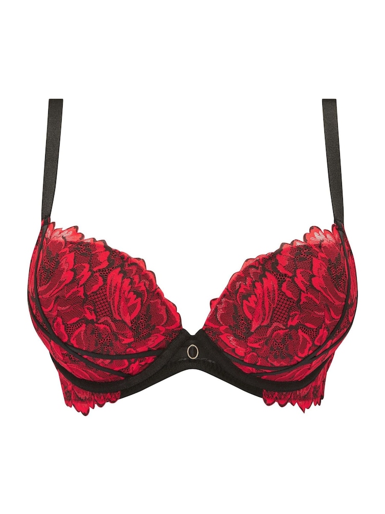 Ann Summers Black Nightfall Floral Lace Fuller Bust Padded Plunge Bra - Image 5 of 5