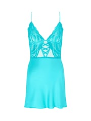 Ann Summers Blue Sweet Surrender Satin & Lace Chemise Slip - Image 5 of 5