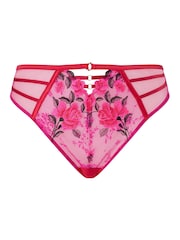 Ann Summers Pink Everlasting Love Floral Embroidered Lace High Waist Brazilian Knickers - Image 6 of 6