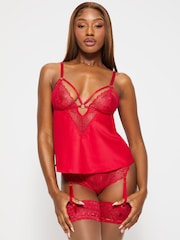 Ann Summers Red Devotion Satin and Lace Cami Set With Suspender - Image 6 of 7