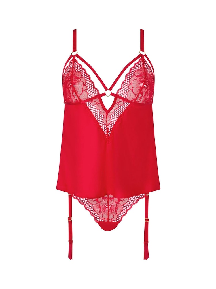 Ann Summers Red Devotion Satin and Lace Cami Set With Suspender - Image 7 of 7