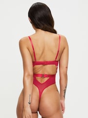Ann Summers Red Dark Side Floral Embroidered Crotchless Body - Image 2 of 6