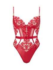 Ann Summers Red Dark Side Floral Embroidered Crotchless Body - Image 6 of 6