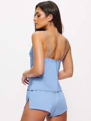 Azul - Pijama con camiseta de tirantes de encaje y satén Cerise de Ann Summers - Imagen 2 de 5