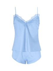Azul - Pijama con camiseta de tirantes de encaje y satén Cerise de Ann Summers - Imagen 5 de 5