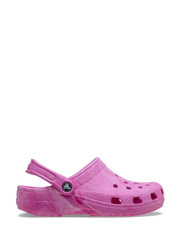 Crocs Pink Kids Classic Watercolour Marbled Sandal - Image 1 of 7