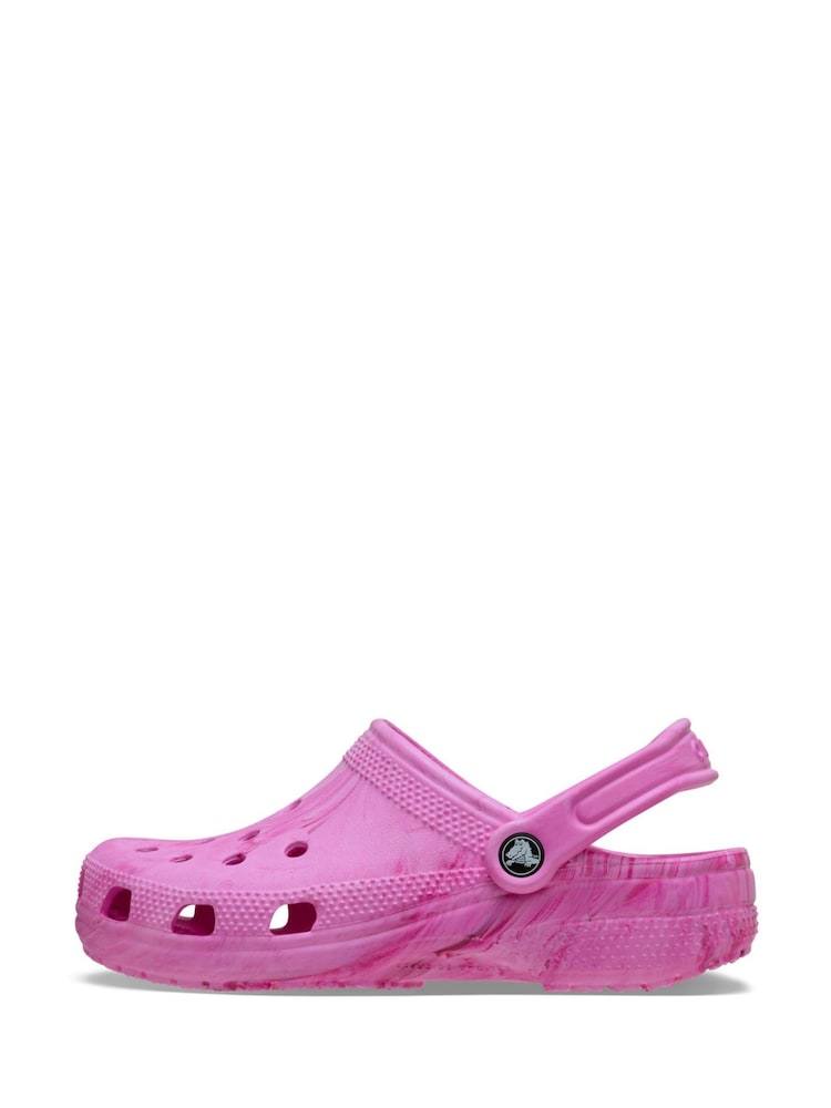 Crocs Pink Kids Classic Watercolour Marbled Sandal - Image 2 of 7