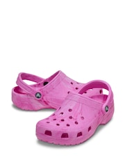 Crocs Pink Kids Classic Watercolour Marbled Sandal - Image 6 of 7