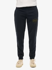 Superdry Blue Classic Vintage Logo Graphic Joggers - Image 3 of 4