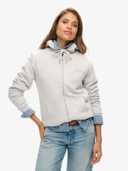 Superdry Grey Borg Lined Zip Hoodie - Image 1 of 1