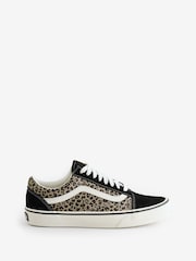 Vans Womens Leopard Old Skool Trainers - Image 1 of 4