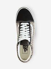 Vans Womens Leopard Old Skool Trainers - Image 2 of 4