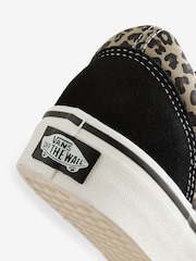 Vans Womens Leopard Old Skool Trainers - Image 4 of 4