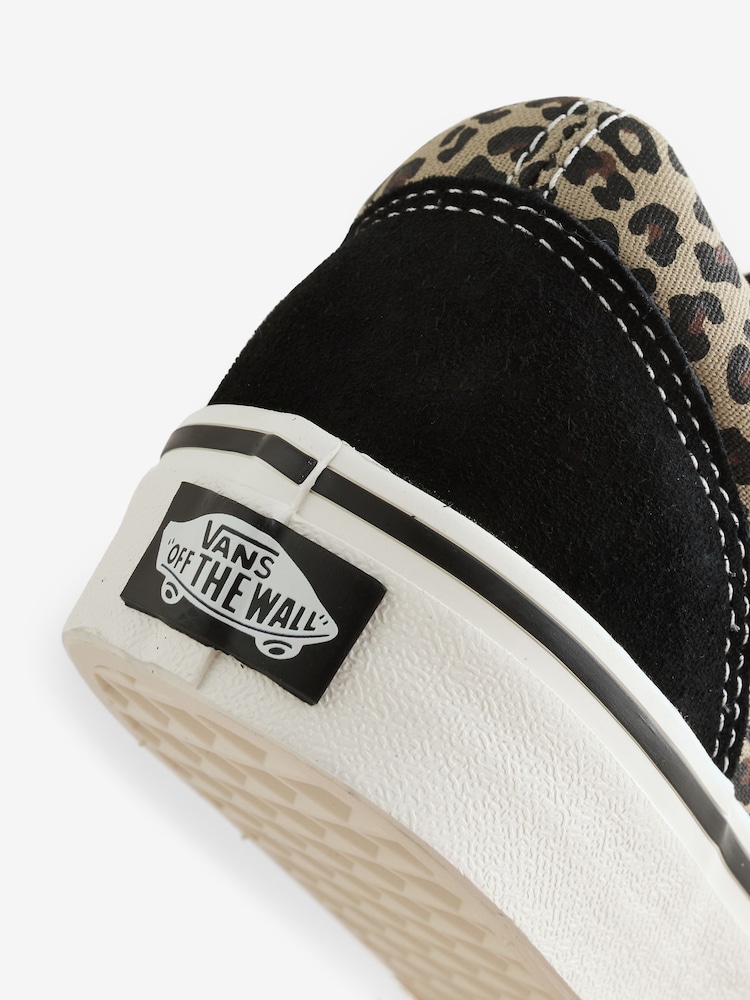 Vans Womens Leopard Old Skool Trainers - Image 4 of 4