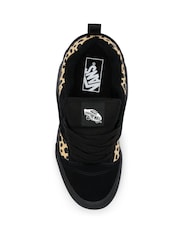 Vans Womens Knu Skool Black and Animal Trainers - Image 2 of 2