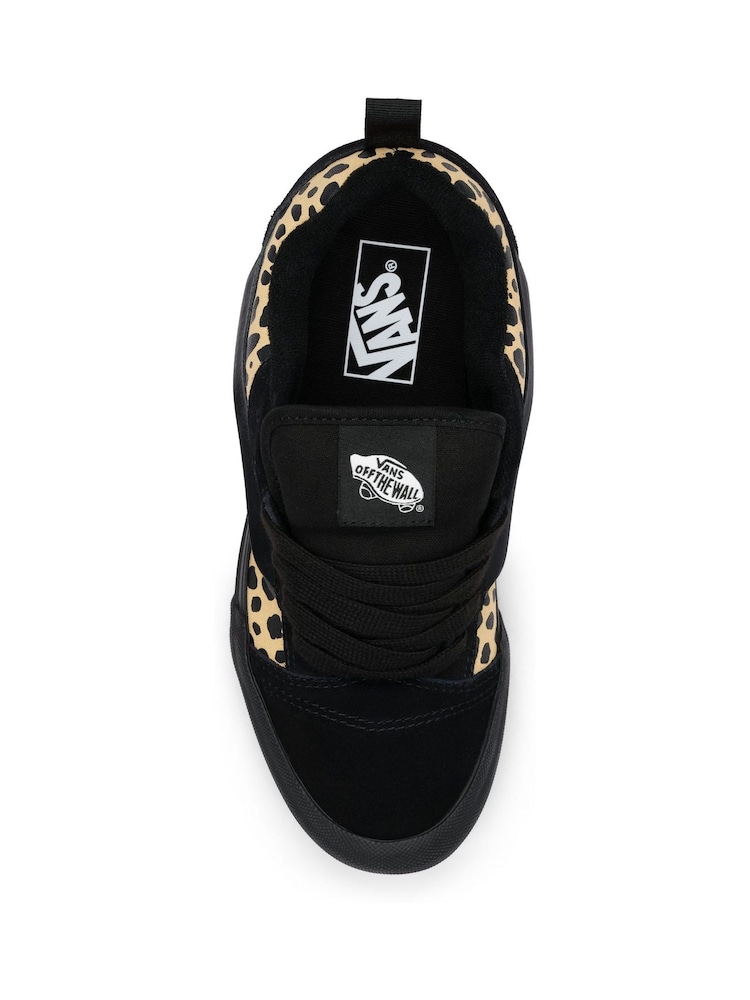 Vans Womens Knu Skool Black and Animal Trainers - Image 2 of 2