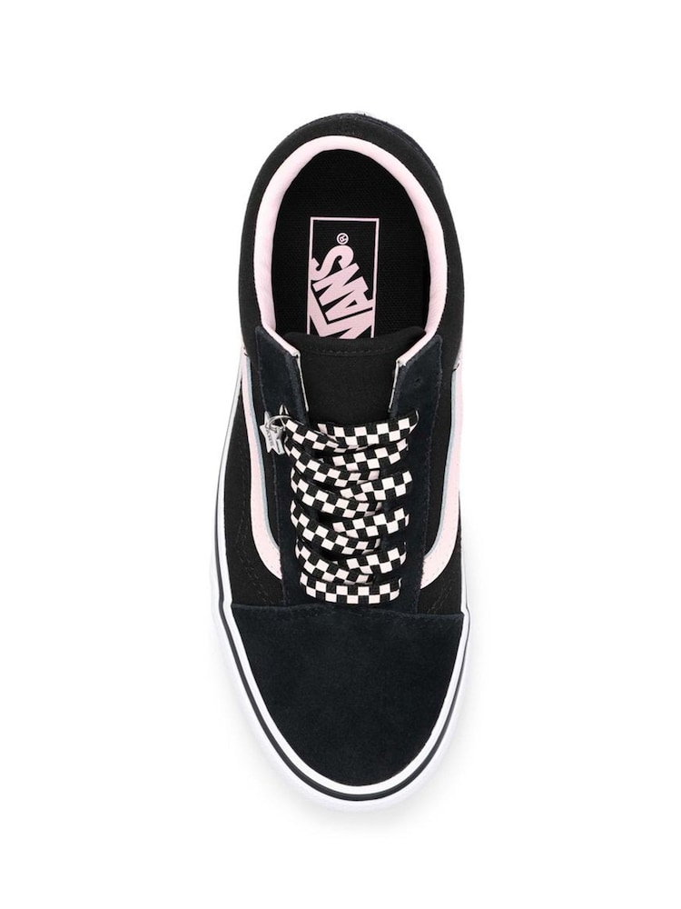 Vans Womens Old Skool Black/Pink Trainers - Image 2 of 2