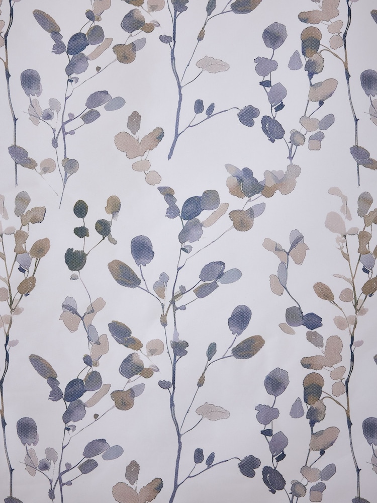 Natural/Blue Ready Made Blackout Honesty Leaf Floral Print Roller Blind - Image 6 of 6