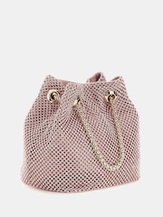Rosa - Guess Zalina Rhinestone Embellished Pouch Bucket Bag - Imagen 2 de 4