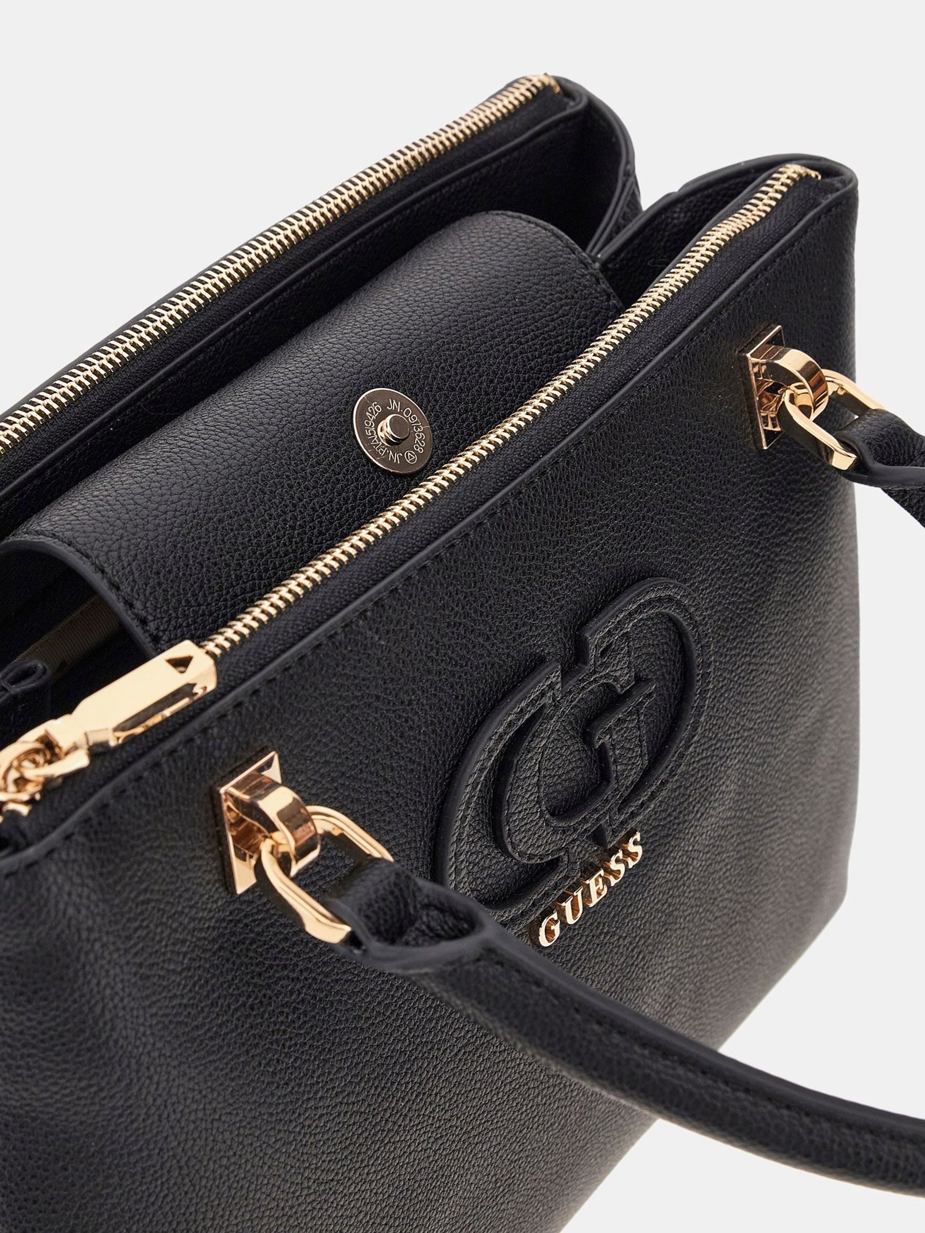 Sac à Main GUESS Calebra Hobo Status Satchel – Noir, Polyuréthane, Dimensions 30,5x22x11,5 Cm, Bandoulière Réglable - 3
