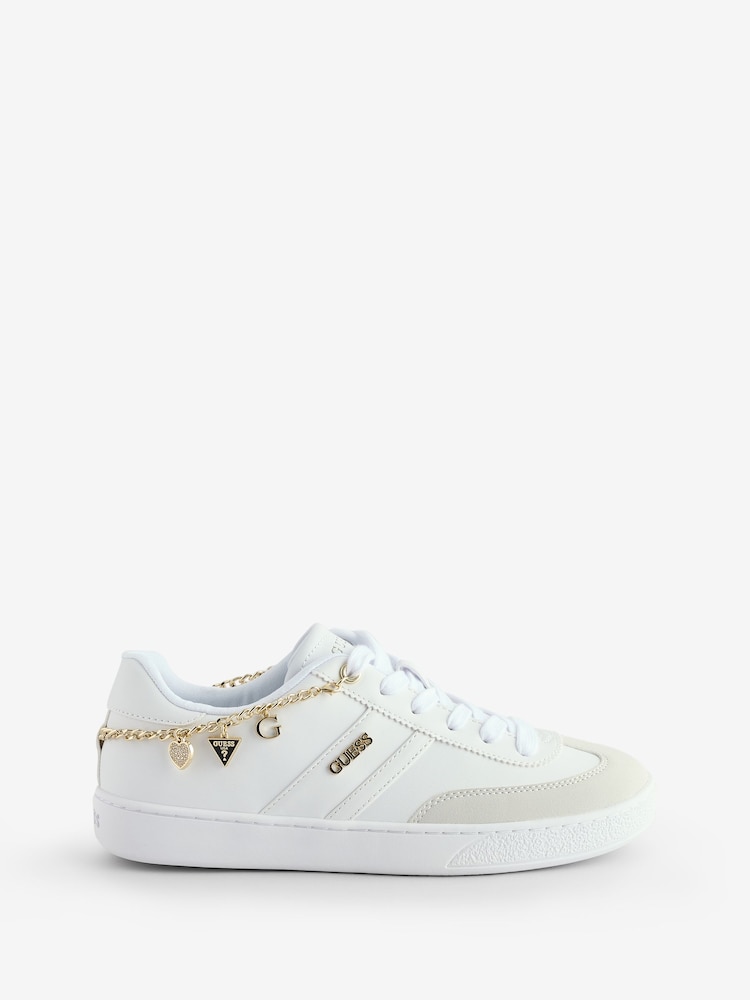 Guess Naoko Ankle Chain White Trainers - Image 1 of 1