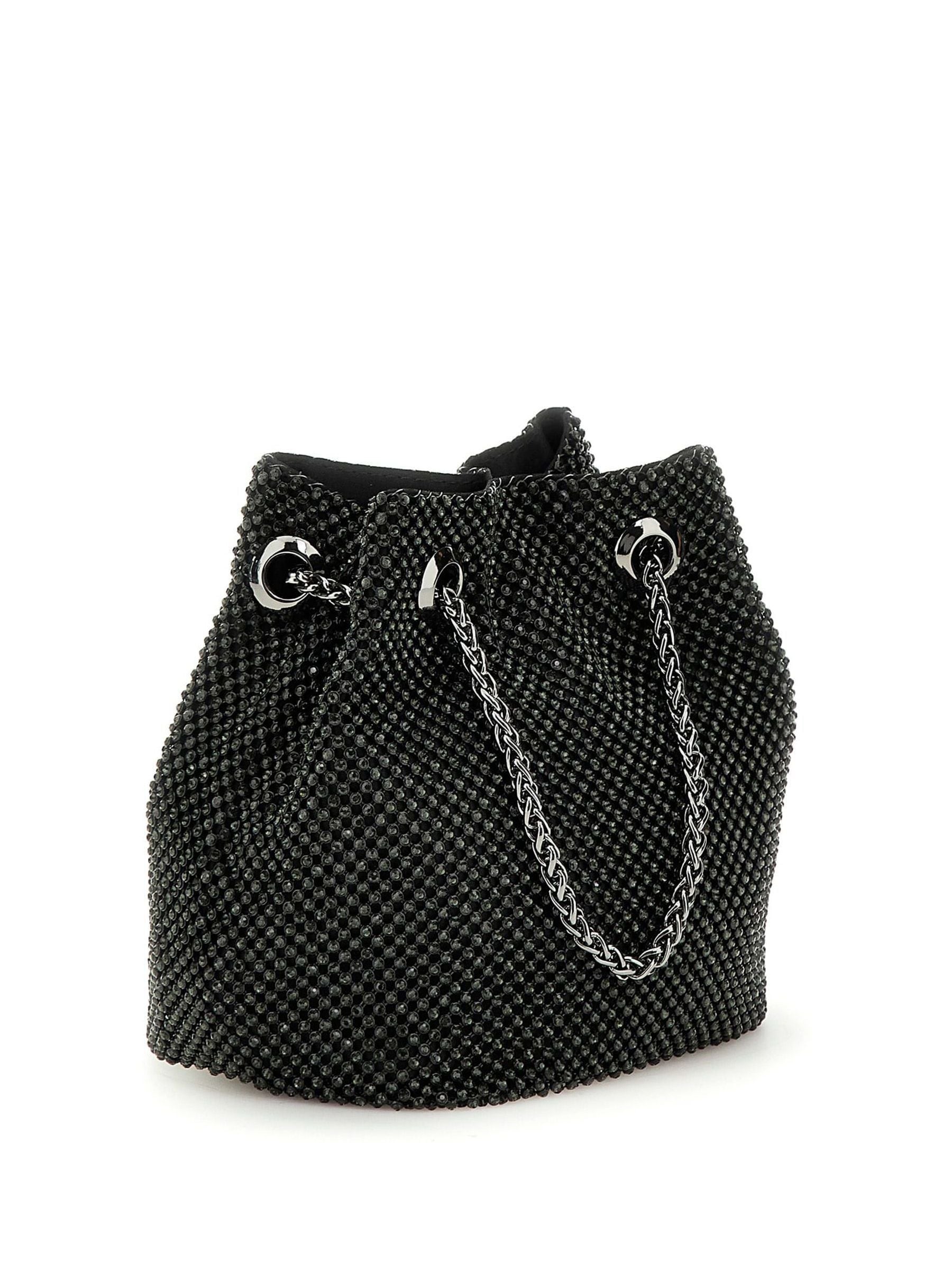 Buy Guess Black Zalina Rhinestone Embellished Pouch Bucket Bag